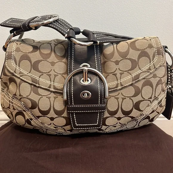 バッグ Coach Small Soho Flap Shoulder Bag Brown COACH SOHO PLEATED FLAP SHOULDER BAG CALF BROWN F13729 | eBay